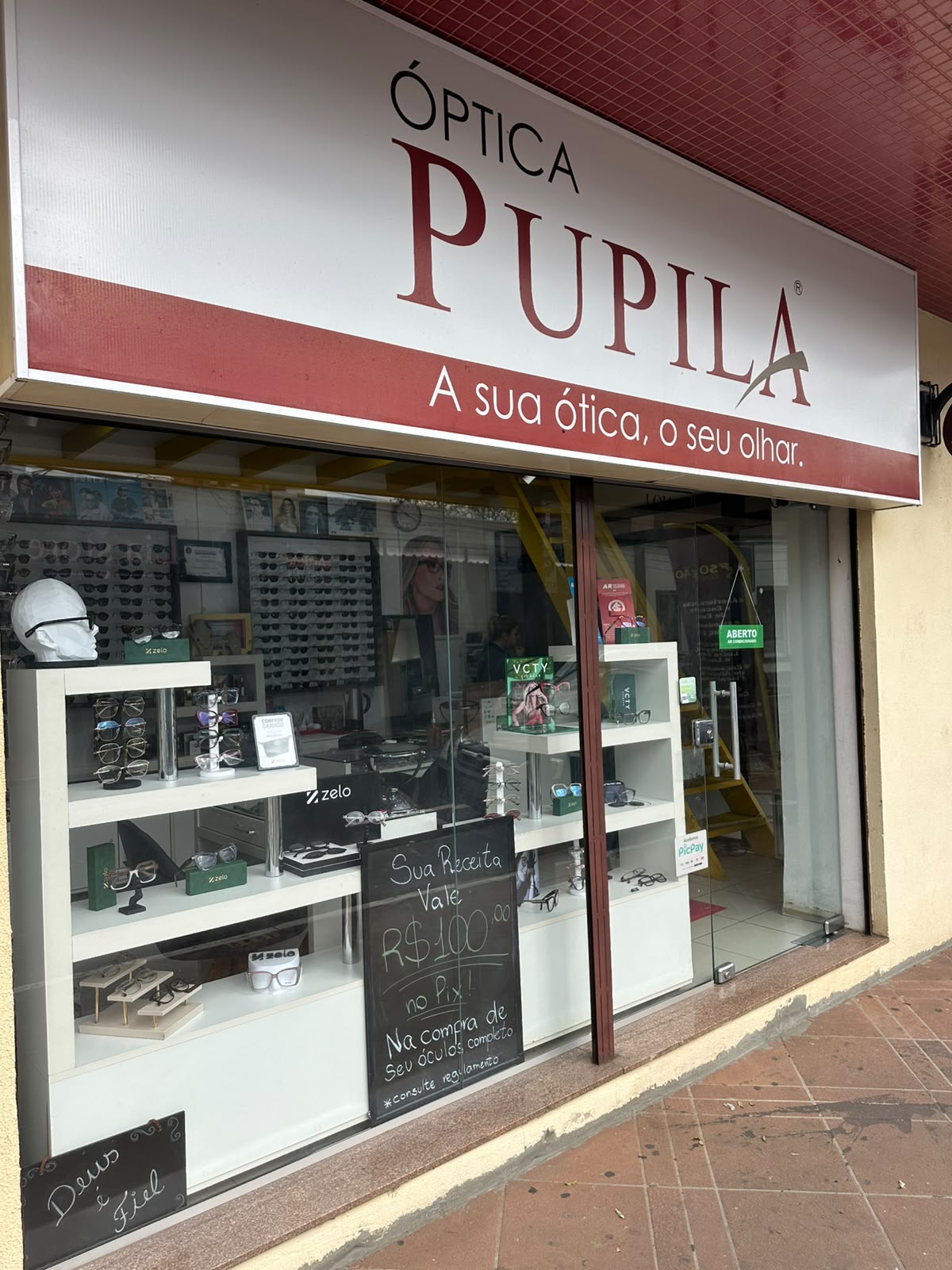 Fachada da Ótica Pupila São Leopoldo em São Leopoldo